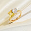 Drop Square Solitaire Yellow 18K Gold Anti Tarnish Free Size Ring Bulk