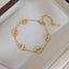 Multi Charms Gold Mother of Pearl Enamel Stainless Steel Bracelet Bulk