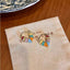 Multi Color Heart Silver Hoop Earrings For Women Bulk
