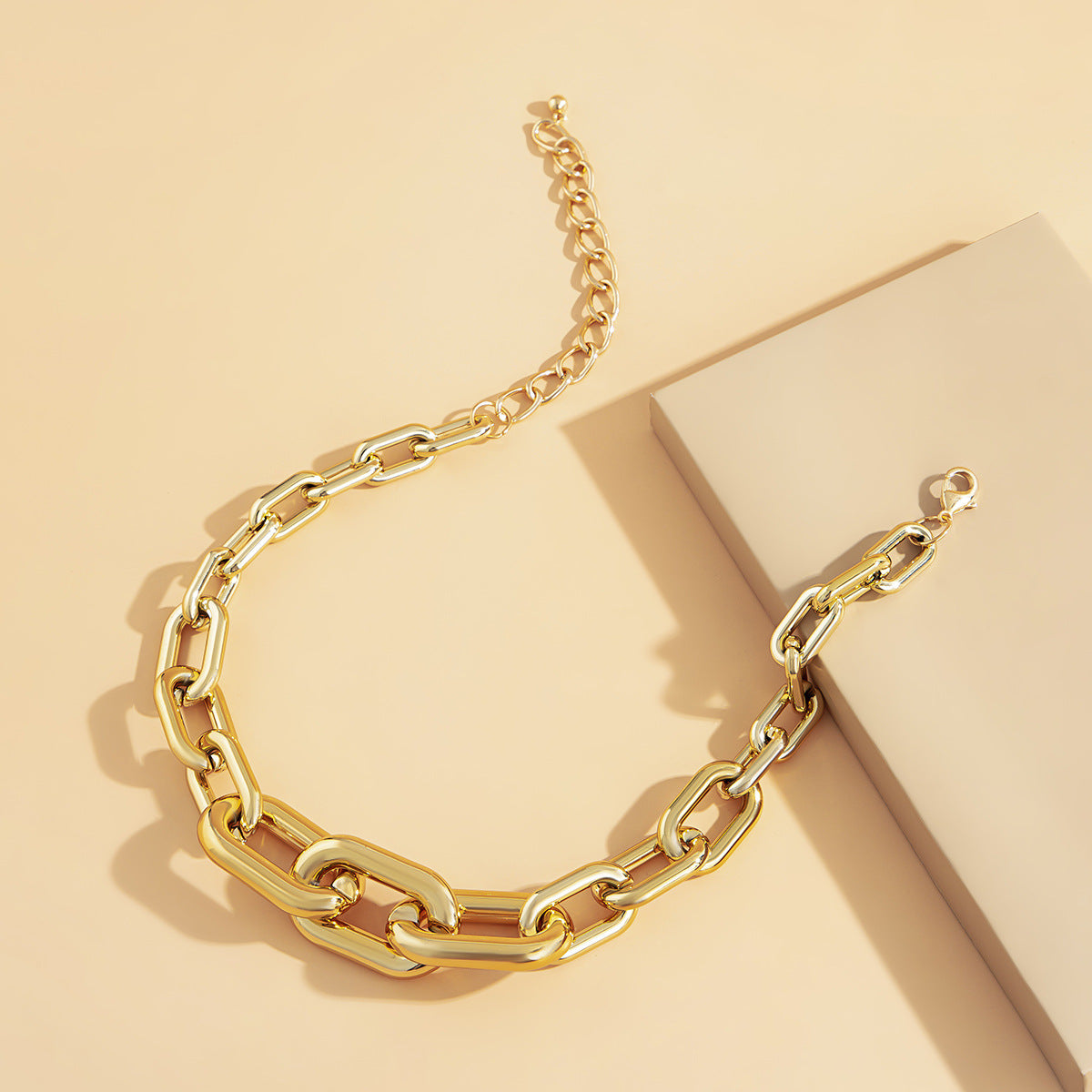 Curb Single Layer Gold Silver Hip Hop Joint Link Chain Necklace Bulk