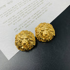 Lion Head 18K Gold Anti Tarnish Stud Earring For Women Bulk