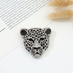 Leopard Face Cubic Zirconia 18K Gold Silver Brooch For Women Bulk
