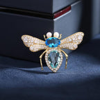 Multi Color Bee Gold Plated Rhinestone Brooch For Women Bulk