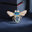 Multi Color Bee Gold Plated Rhinestone Brooch For Women Bulk