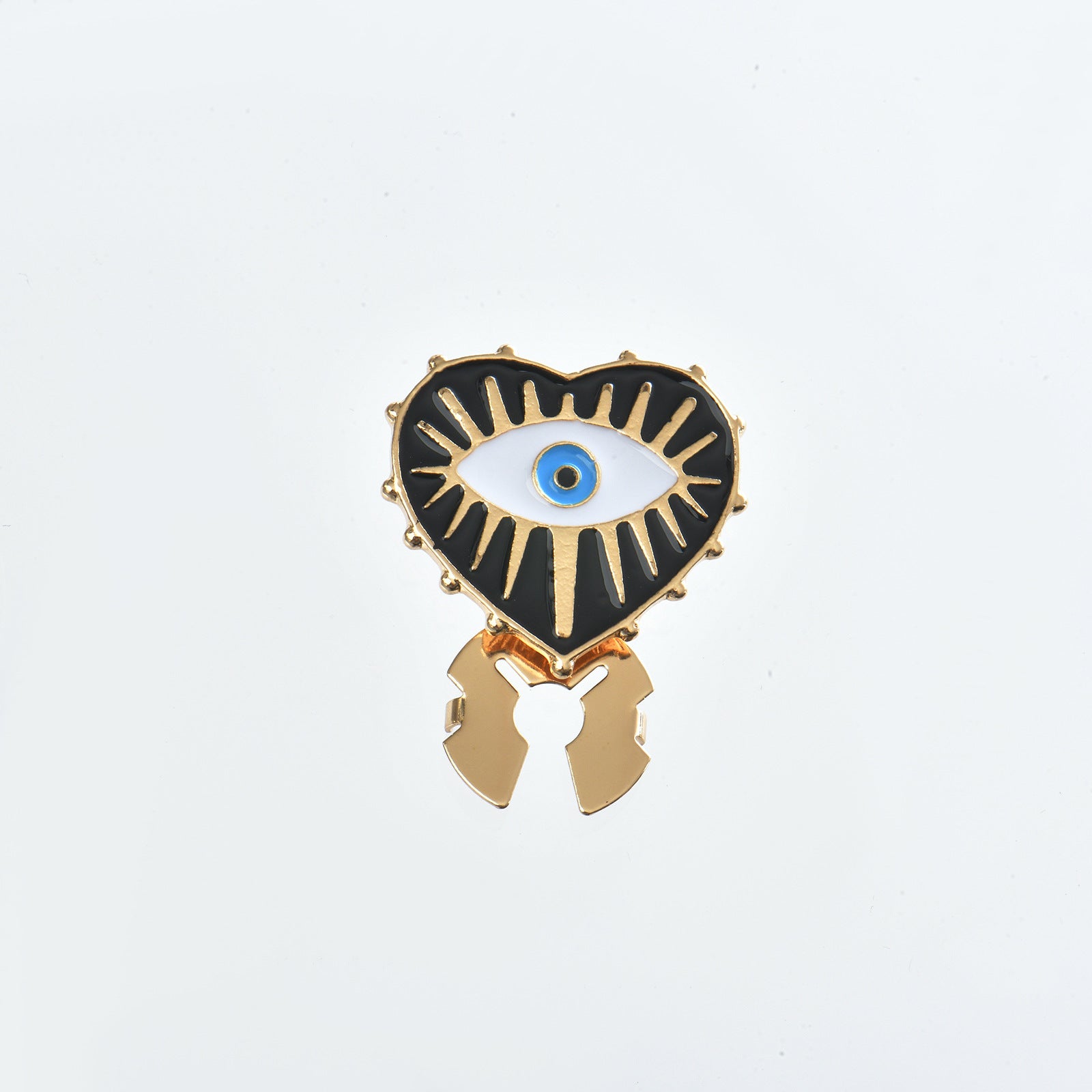 Heart Evil Eye Enamel Gold Anti Tarnish Single Shirt Button Cover Bulk Secondary image