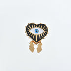 Heart Evil Eye Enamel Gold Anti Tarnish Single Shirt Button Cover Bulk
