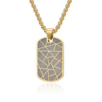 Zig Zag Dog Tag Black Stainless Steel Anti Tarnish Pendant Chain Bulk