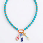 Bohemian Multi Color Beads Gold Enamel Anti Tarnish Copper Necklace Bulk
