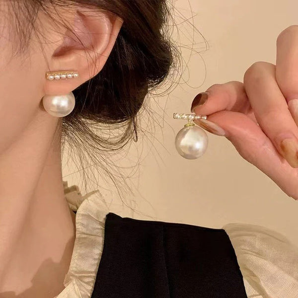 Pearl 18K Gold Plated White Anti Tarnish Stud Earring For Women Bulk Main image
