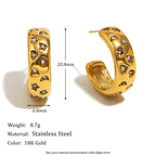Moon Star Heart 18K Gold CZ Hoop Stainless Steel Earring Bulk