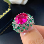 Oval Multi Gemstones CZ Crystal Silver Anti Tarnish Ring Bulk