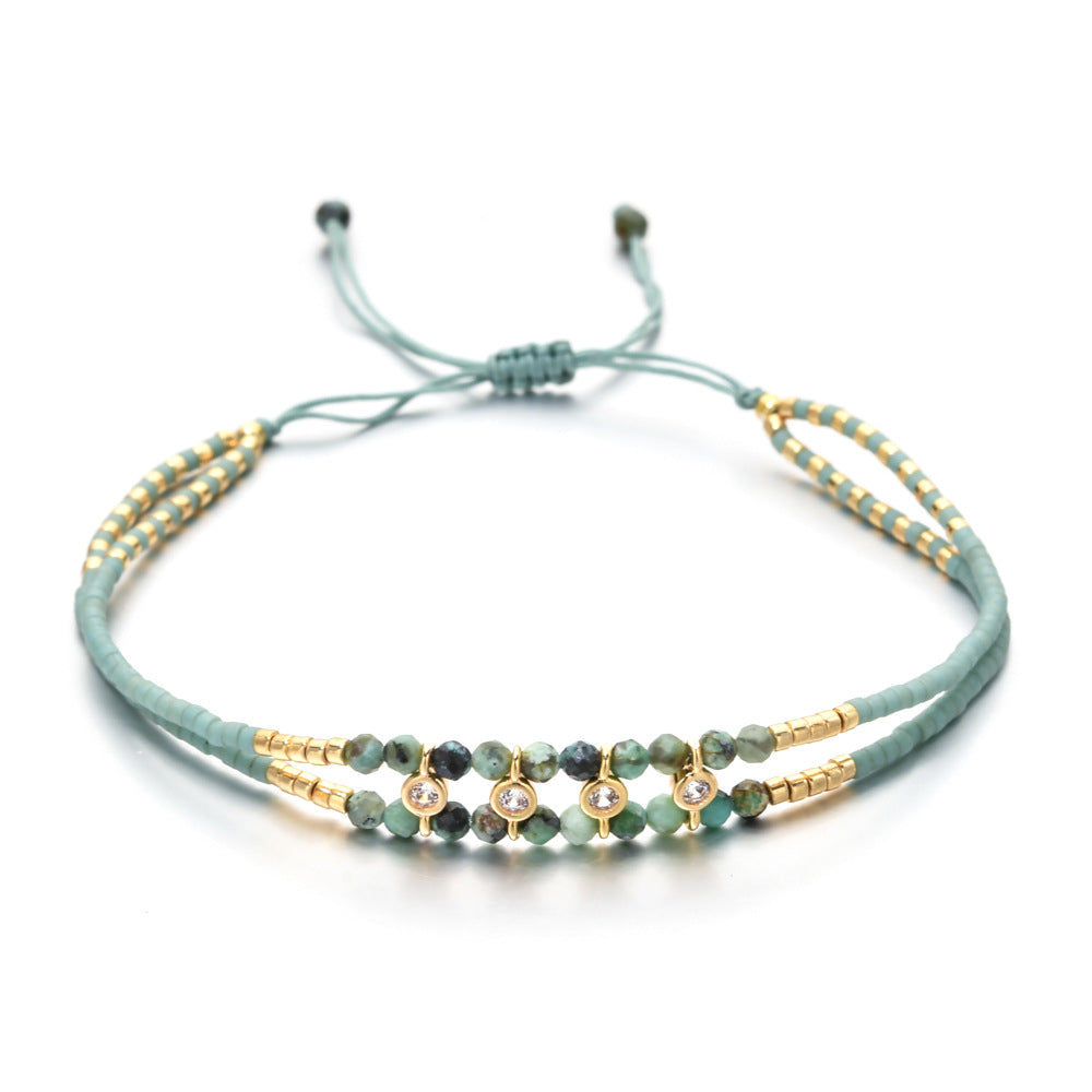 Multi Color Handmade Thread Style Gold Plated CZ Fabric Bracelet Bulk