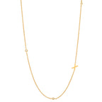 Initial Alphabets Letters 18K Gold Cubic Zirconia Stainless Steel Anti Tarnish Necklace For Women