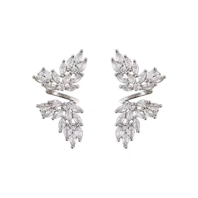 Wholesale Butterfly Silver Plated CZ Anti Tarnish Copper Stud Earrings