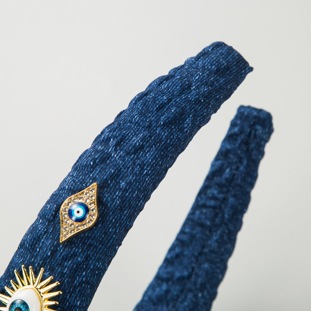 Evil Eye 18K Gold CZ Headband Hair Band Accessories Kids Bulk