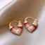 Rainbow Brown Enamel 18K Gold Plated Anti Tarnish Hoop Earring Bulk
