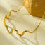 Wave 18K Gold Stainless Steel Anti Tarnish Necklace For Women Bulk