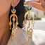 Elegant Celestial Moon & Star Gold Plated Alloy Earrings For Women Bulk
