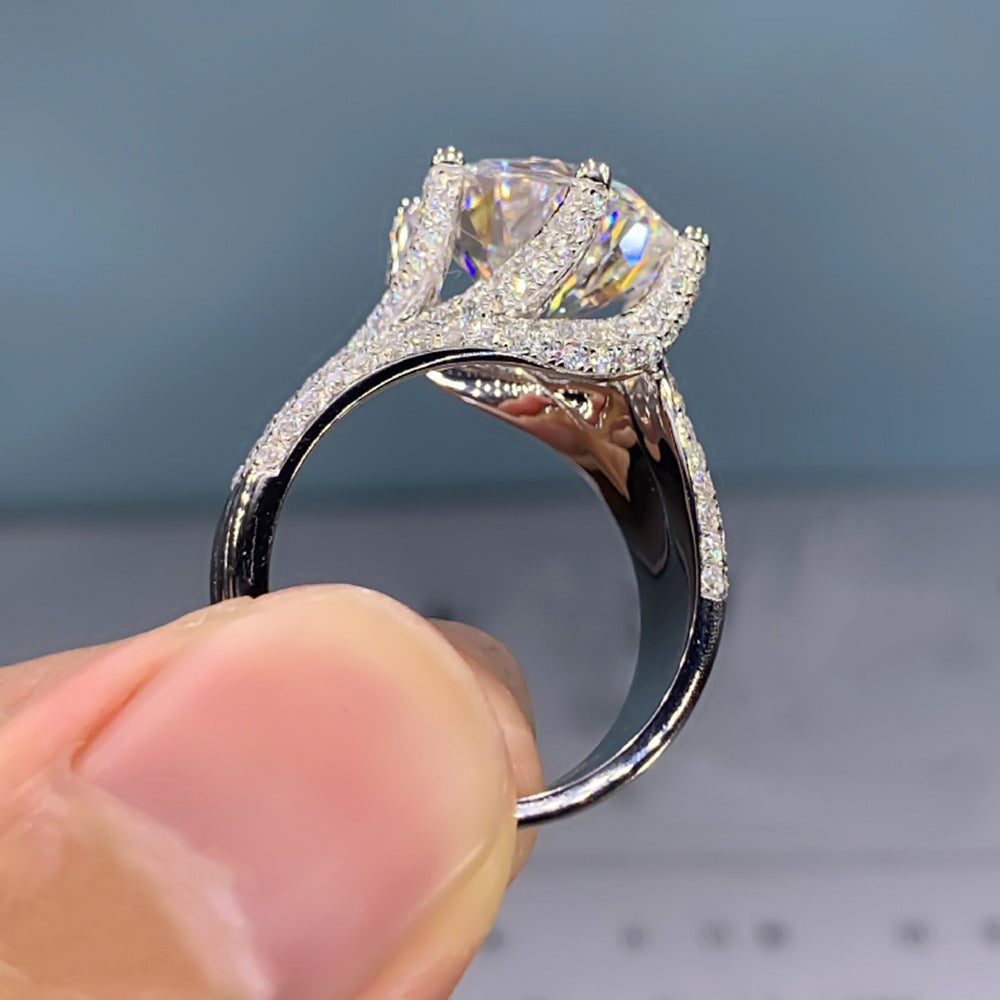Round Solitaire Cubic Zirconia Silver Anti Tarnish Free Size Ring Bulk