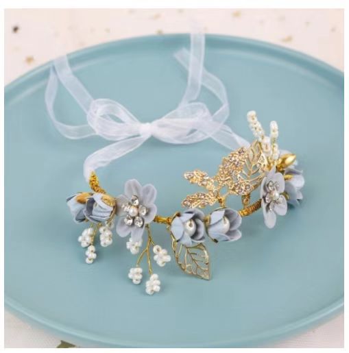 Flower Light Purple 18K Gold CZ Pearl Anti Tarnish Bracelet Bulk Main image