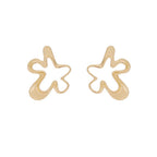 Gold Abstract Floral Hoop Earrings For Women Bulk