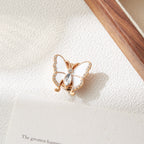 Luxury White Butterfly Design Gold Plated CZ Brass Button Cover Bulk