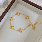 Multi Charms Gold Mother of Pearl Enamel Stainless Steel Bracelet Bulk