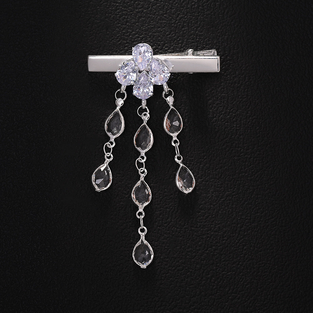 Drop Rhinestone 18K Gold Silver Hair Clips Hair Accessories Women Bulk