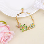 Multi Color Floral Designer Gold CZ Copper Necklace Combo Set Wholesale