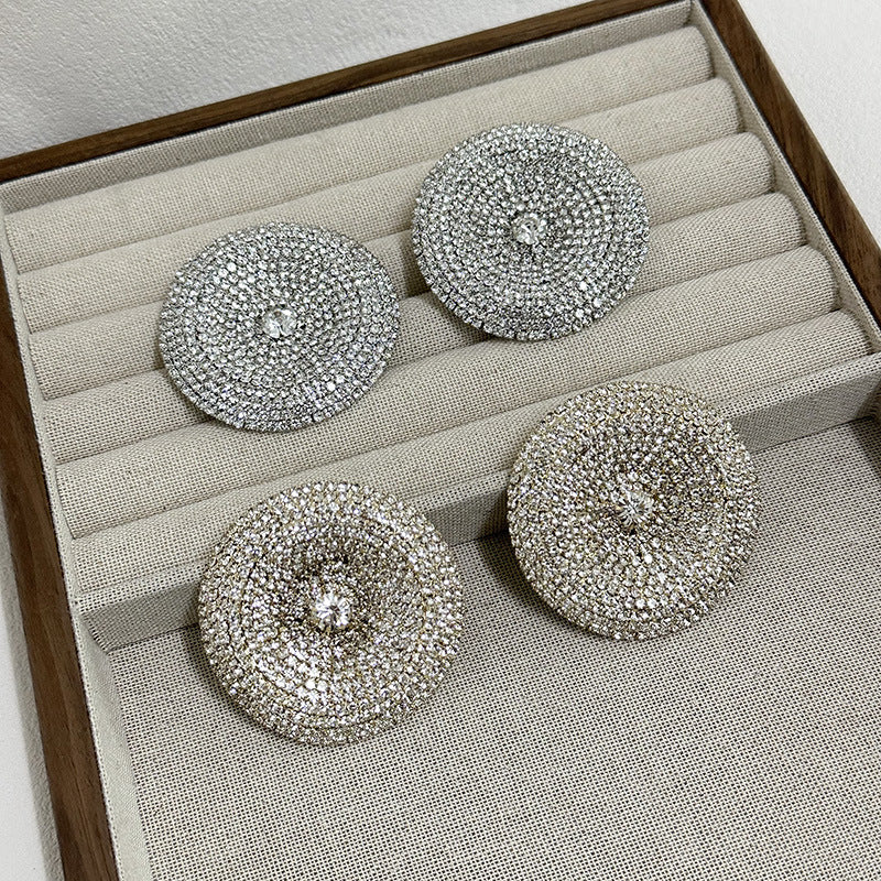 Round Silver White Cubic Zirconia Stud Earring For Women Bulk