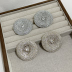 Round Silver White Cubic Zirconia Stud Earring For Women Bulk