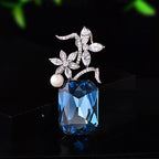 Designer Floral Bouquet Style Gold CZ Copper Anti Tarnish Brooch Bulk