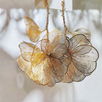 Bulk Gold Leaf Flower Gold Plated Alloy Dangler Earrings For Women