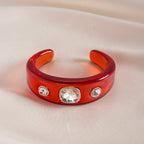 Multi Color Statement Chunky Gold Rhinestone Resin Bangle For Women Bulk