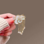 White Cloud Bird Rain Gold Plated Enamel Coppe Brooch For Women Bulk