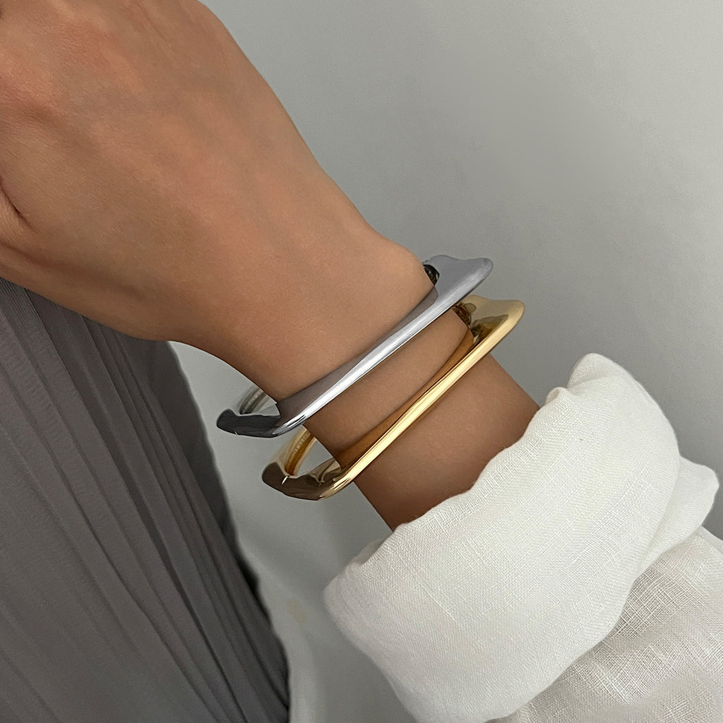 Bulk Geometric Style Gold Silver Plated Plain Cuff & Kada For Women