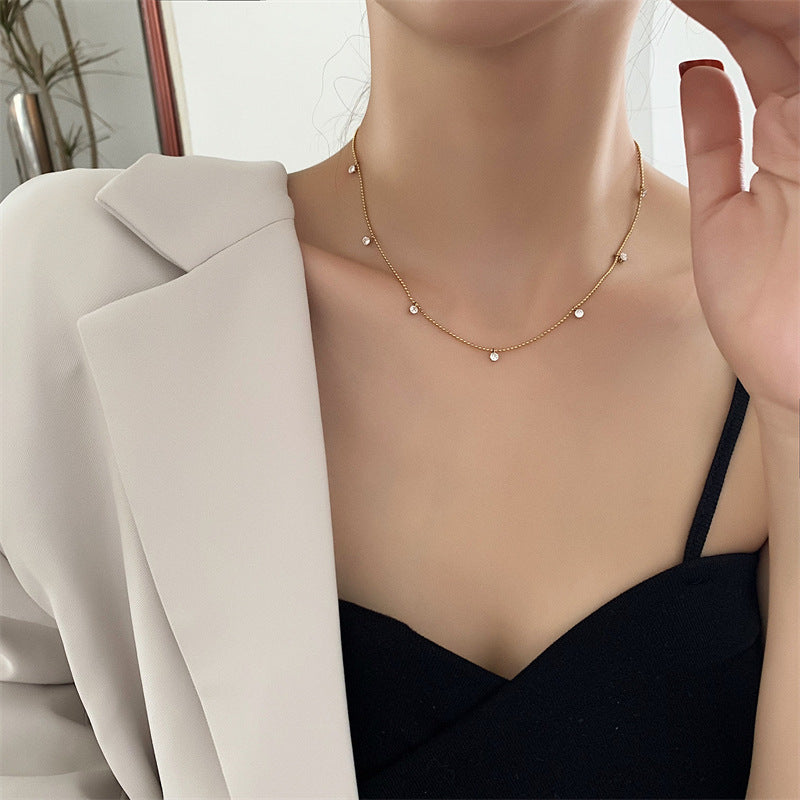 Solitaire 18K Gold CZ Stainless Steel Anti Tarnish Necklace Chain Bulk