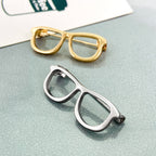 Modern Eyeglass Gold Silver Plated Plain Alloy Brooch For Unisex Bulk