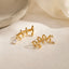 Gold Geometric Spiral CZ Teardrop Stainless Steel Ear Cuff Earrings Bulk