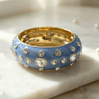 Designer Multi Color Enamel Gold Rhinestone Copper Cuff & Kada Bulk