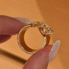 Designer Floral Gold Plated CZ Copper Anti Tarnish Fancy Ring Wholesale