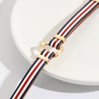White Red Blue 18K Gold Leather Strand Bracelet Wrist Band Women Bulk
