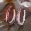 Baguette Blue Pink Silver CZ Anti Tarnish Hoop Earring Bulk