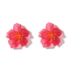 Acrylic Transparent Flower Orange Dangler Stud Earring For Women Bulk