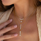 Stylish Teardrop Heart Stone Gold CZ Anti Tarnish Copper Necklace Bulk