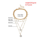 Drop White 18K Gold Anti Tarnish Pearl Layer Link Chain Anti Tarnish Necklace For Women