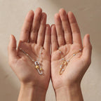 Gold Silver Celestial Safety Pin Stainless Steel Necklace Bulk