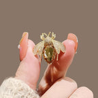 Gold Honey Bee Cubic Zirconia Copper Anti Tarnish Brooch For Women Bulk