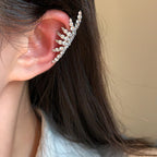 Geometric Cubic Zirconia 18K Gold Silver Single Ear Cuff Earring Bulk
