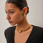 Triangle Shape Gold Stainless Steel Anti Tarnish Dangler Earring Bulk